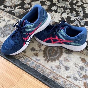 Size 11 ASICS, blue and pink